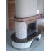 Островной камин из мраморов Имперадор, Имперадор лайт и колотого мрамора Крема Марфил