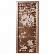 DoorWood Дверь для бани бронза "Лебединое озеро"
